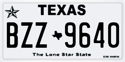 TX license plate BZZ9640