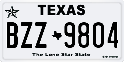 TX license plate BZZ9804