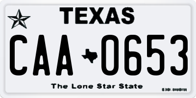 TX license plate CAA0653