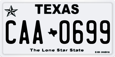TX license plate CAA0699