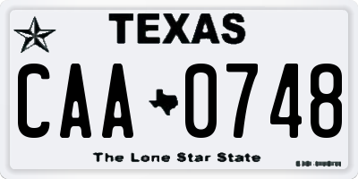 TX license plate CAA0748