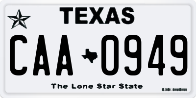 TX license plate CAA0949