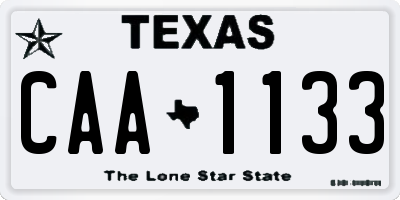 TX license plate CAA1133