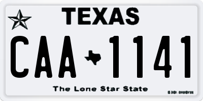 TX license plate CAA1141