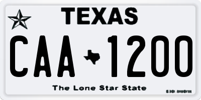 TX license plate CAA1200