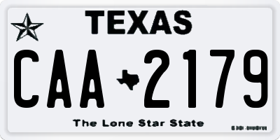 TX license plate CAA2179