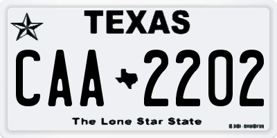 TX license plate CAA2202