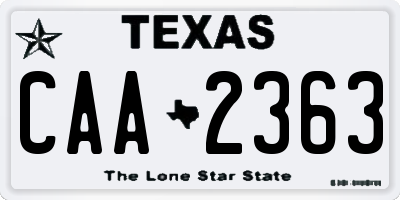 TX license plate CAA2363