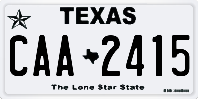 TX license plate CAA2415