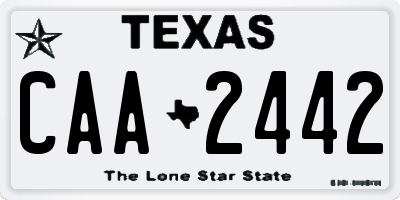 TX license plate CAA2442