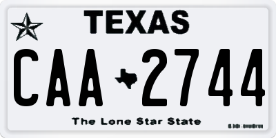 TX license plate CAA2744