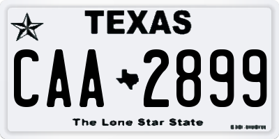 TX license plate CAA2899