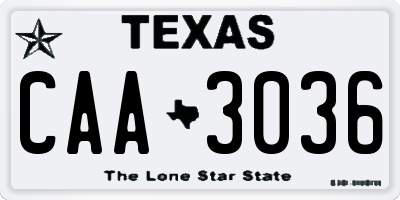 TX license plate CAA3036