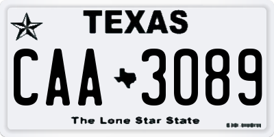 TX license plate CAA3089