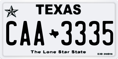 TX license plate CAA3335