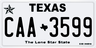 TX license plate CAA3599