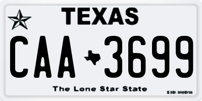TX license plate CAA3699