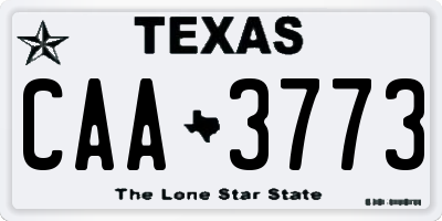 TX license plate CAA3773