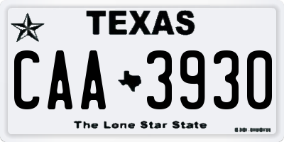 TX license plate CAA3930