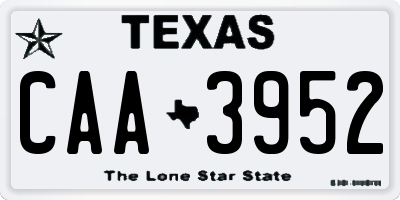 TX license plate CAA3952