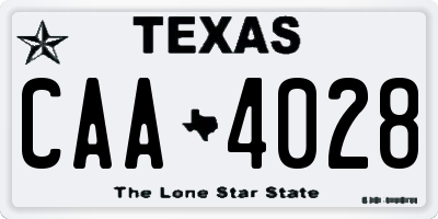 TX license plate CAA4028