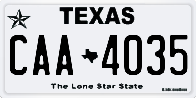 TX license plate CAA4035