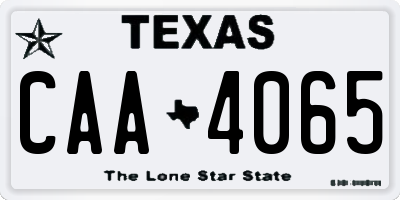TX license plate CAA4065
