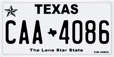 TX license plate CAA4086