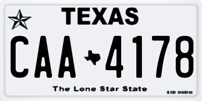 TX license plate CAA4178