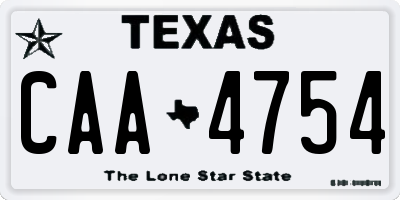 TX license plate CAA4754