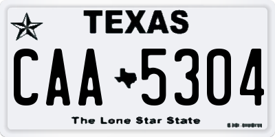 TX license plate CAA5304