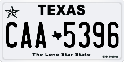 TX license plate CAA5396