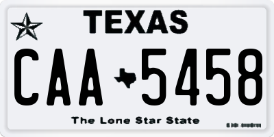 TX license plate CAA5458