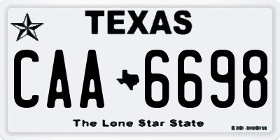 TX license plate CAA6698