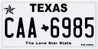 TX license plate CAA6985