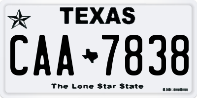 TX license plate CAA7838