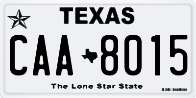 TX license plate CAA8015