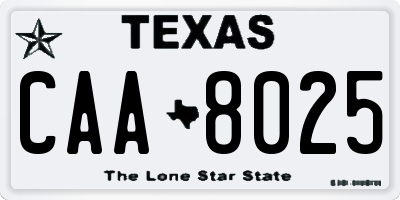 TX license plate CAA8025