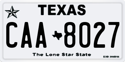 TX license plate CAA8027