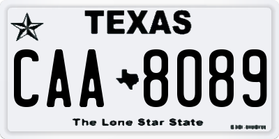 TX license plate CAA8089