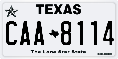 TX license plate CAA8114