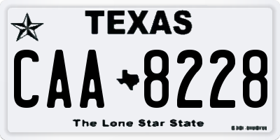 TX license plate CAA8228