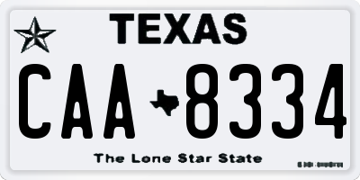 TX license plate CAA8334