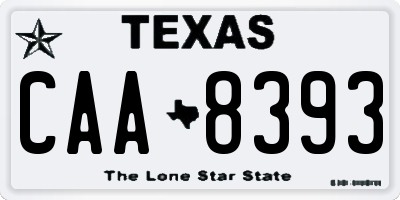 TX license plate CAA8393