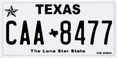 TX license plate CAA8477