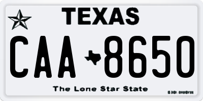 TX license plate CAA8650