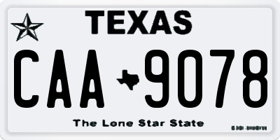TX license plate CAA9078