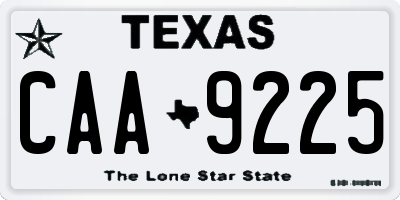 TX license plate CAA9225