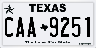 TX license plate CAA9251