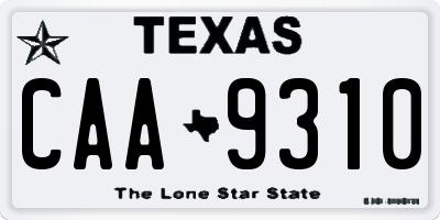 TX license plate CAA9310